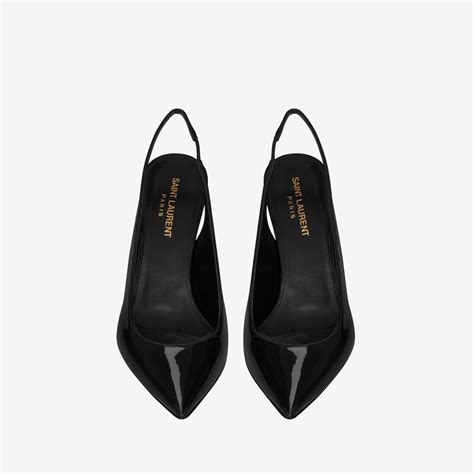 white black patent ysl flat|ysl slingbacks.